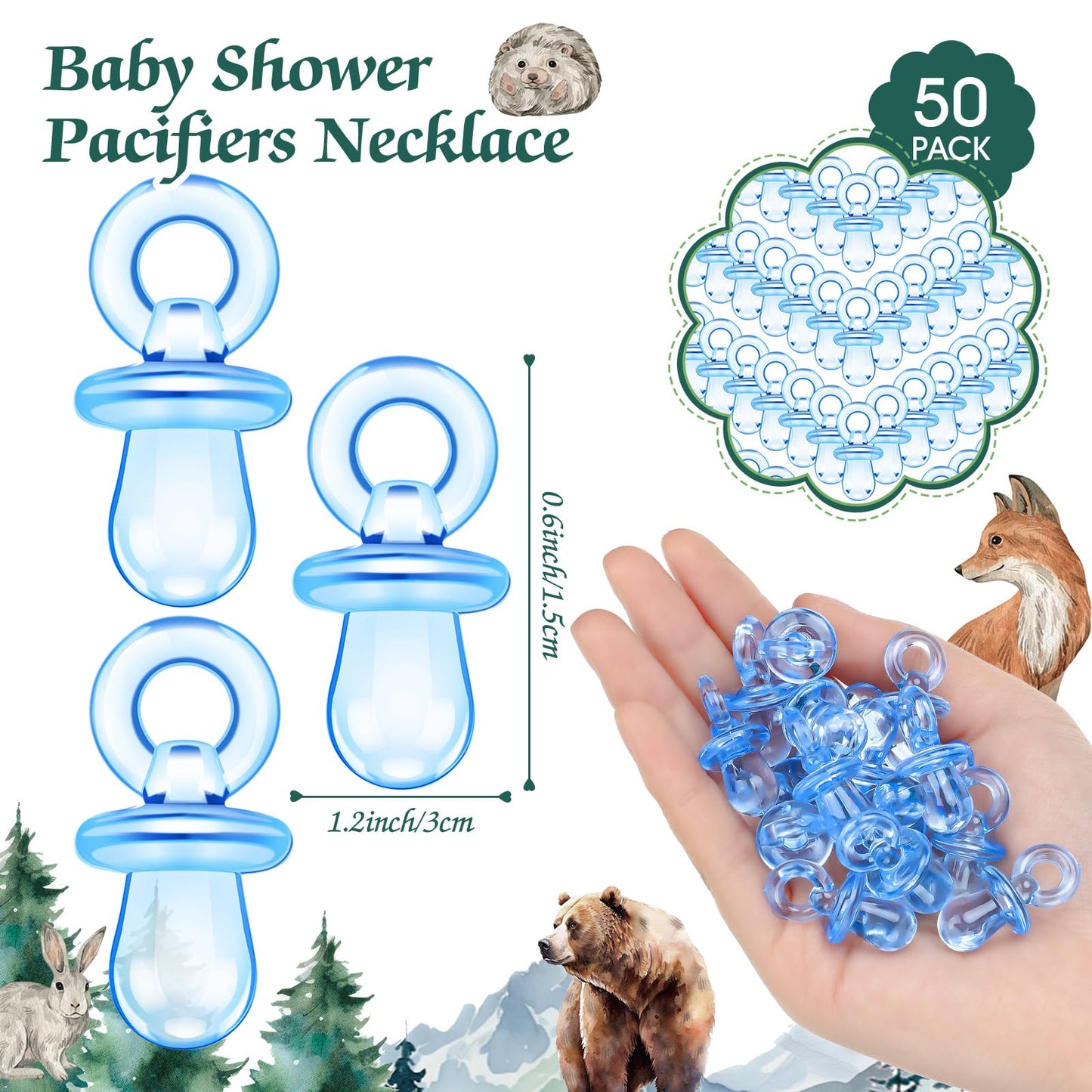 Thyle 51 Pcs Pacifier Hunt Baby Shower Games Include Hunt Sign And 50 Acrylic Pacifiers For Baby Shower Game Decoration Gift Set