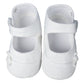 Little Things Mean A Lot Girls Cotton Batiste Shoe Embroidered with Tiny Braid and Rosebud - Size 2