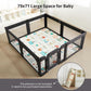Baby Playpen With Door, Foldable Adjustable Play Pen For Babies And Toddlers,Heavy-Duty Play Yard Fence Play Area, Large Toddler