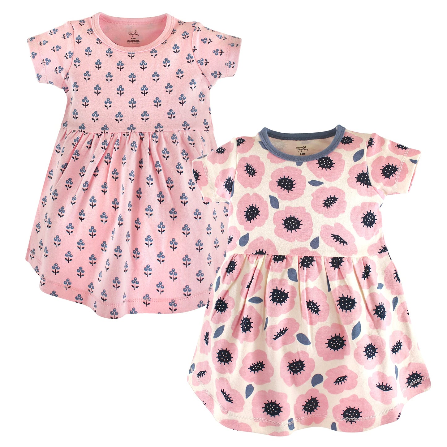 Touched By Nature Girls Infant Toddler Kids And Womens Organic Cotton Short-Sleeve Long-Sleeve Dresses Playwear Dress, Baby Todd