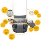 Secure Baby Swing Seat With Safety Belt - Baby Canvas And Wooden Swing Chair With Lace D  Cor Cushion - Hanging Indoor Swing For
