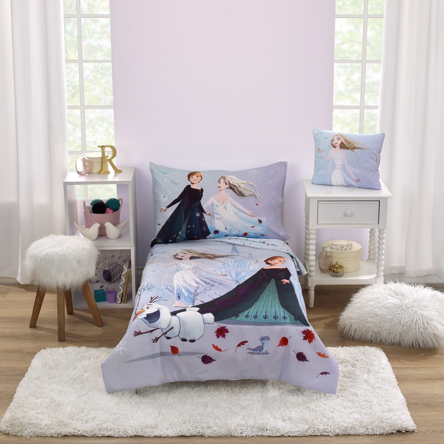 Disney Frozen Winter Cheer Lavender, Aqua And White Elsa Decorative Toddler Pillow