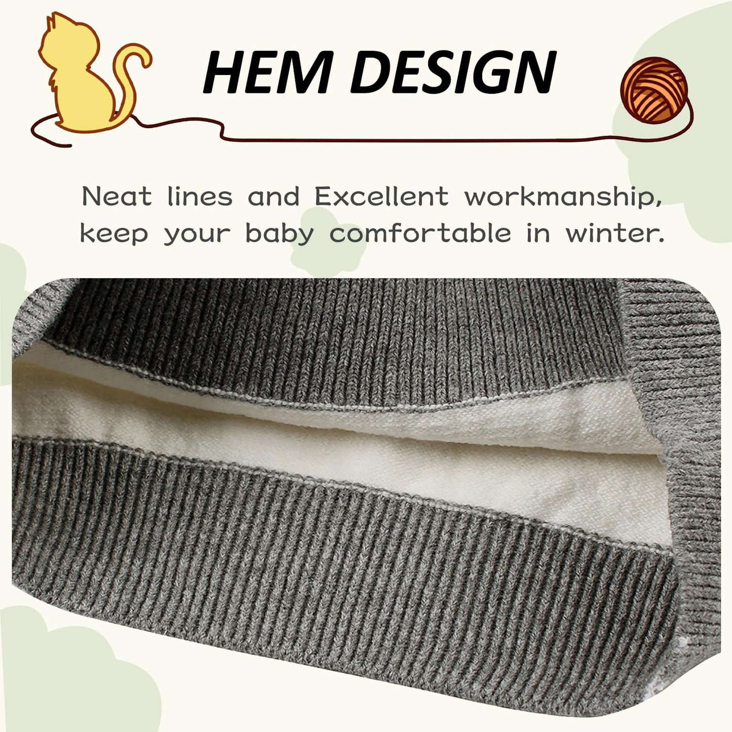 Peecabe Toddler Baby Cable Knit Sweater For Boys Long Sleeve Crewneck Striped Cotton Pullover Sweatshirt Fall Winter 1-5T (3T, G