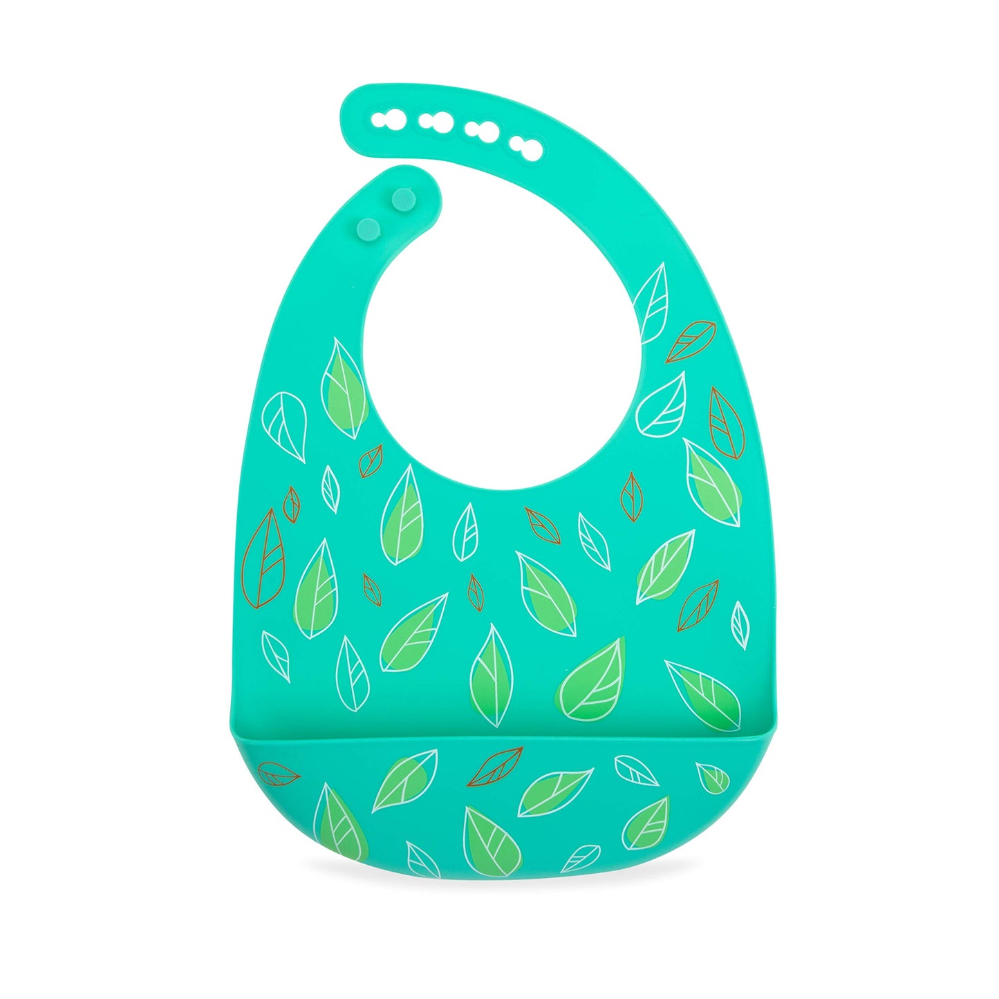 Nuby 2 Pack Adjustable Easy Clean Soft Silicone Bibs With Scoop, Leaves & Sloth
