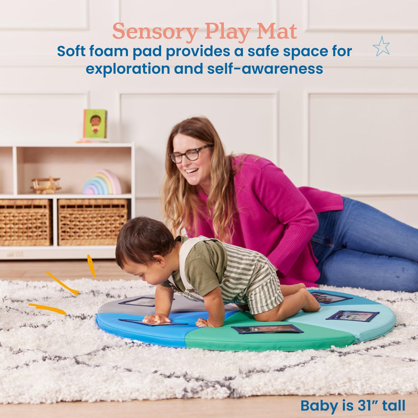 Ecr4Kids Softzone Picture Me Play Mat, Activity Mat, Contemporary