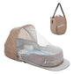 Baby Travel Bassinet Portable Bassinets, Foldable Carry Bag Bassinet Travel Crib, Lightweight Baby Lounger Pod Infant Bed with 2