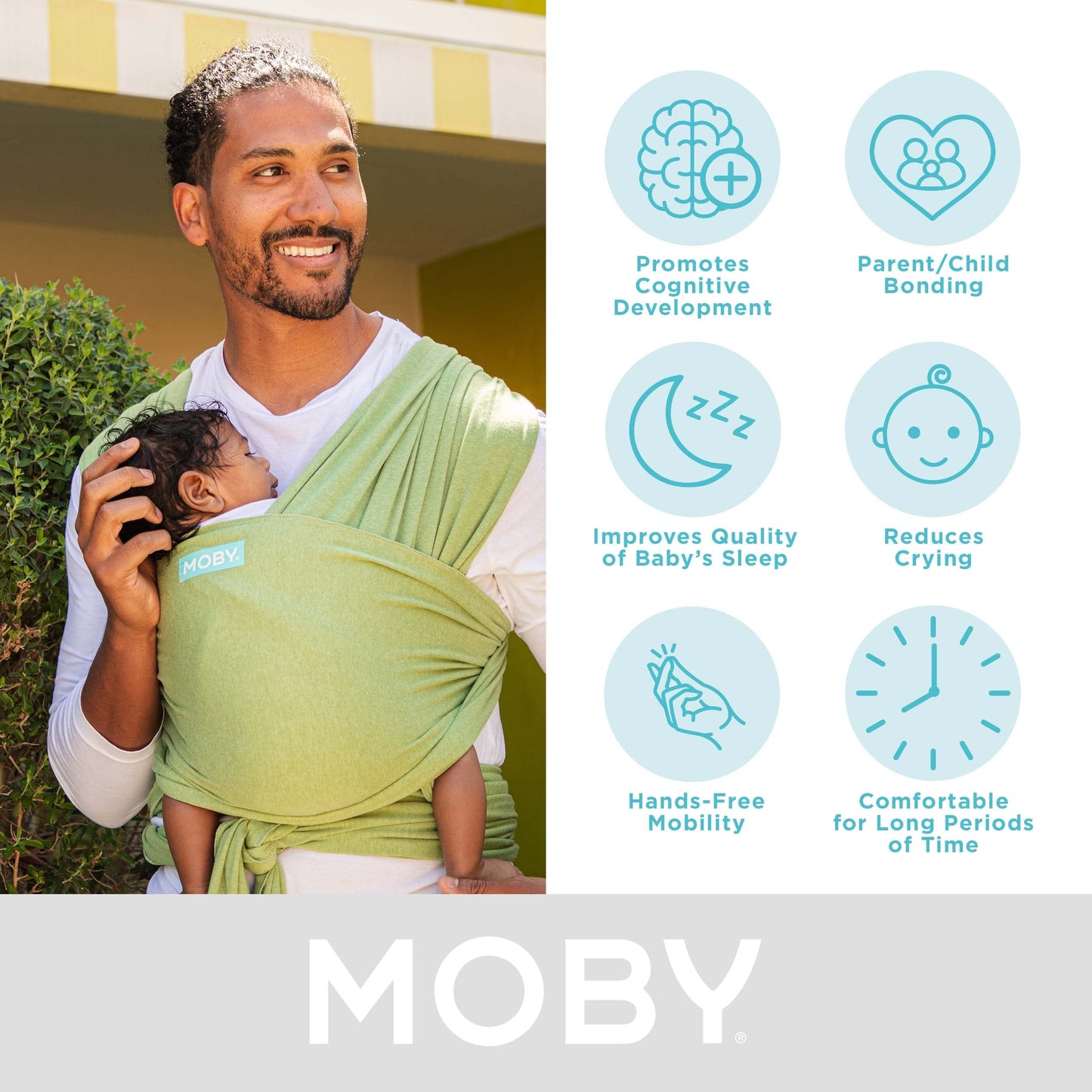 Moby Wrap Baby Carrier | Element | Baby Wrap Carrier for Newborns & Infants | #1 Baby Wrap | Baby Gift | Keeps Baby Safe & Secur