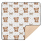 OTVEE Baby Play Mats for Floor Playpen Cute Brown Bears Bows 50x50 Inch Infants Toddlers Crawling Mat Soft Foam Padded Foldable 