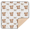 OTVEE Baby Play Mats for Floor Playpen Cute Brown Bears Bows 50x50 Inch Infants Toddlers Crawling Mat Soft Foam Padded Foldable 