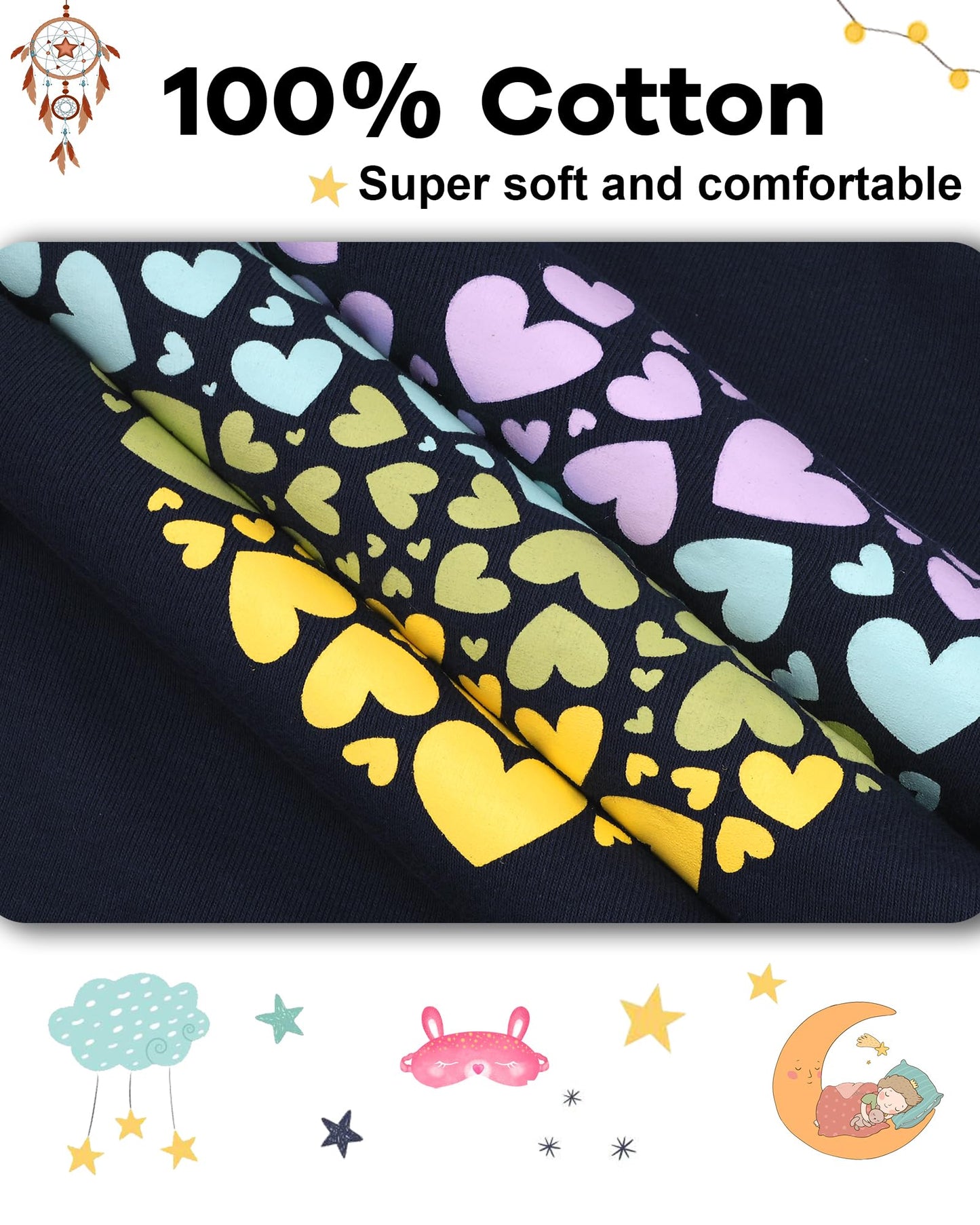 Daughter Queen Girls Pajamas 18-24 Months Heart Pjs 100% Cotton Long Sleeve Pj Sets Baby Toddler Sleepwear Jammies Valentine Clo