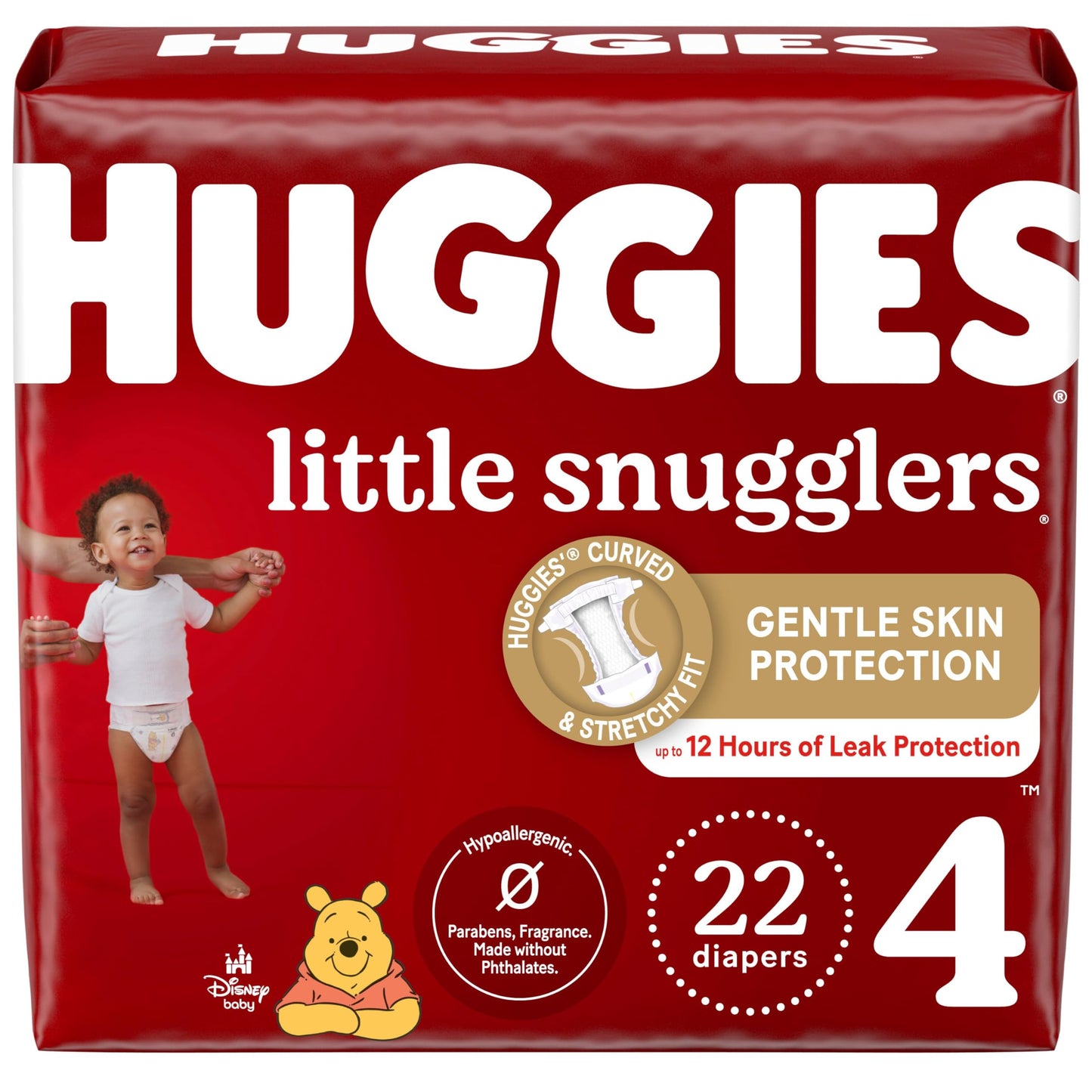 Huggies Size 4 Diapers, Little Snugglers Baby Diapers, Size 4 (22-37 Lbs), 22 Count