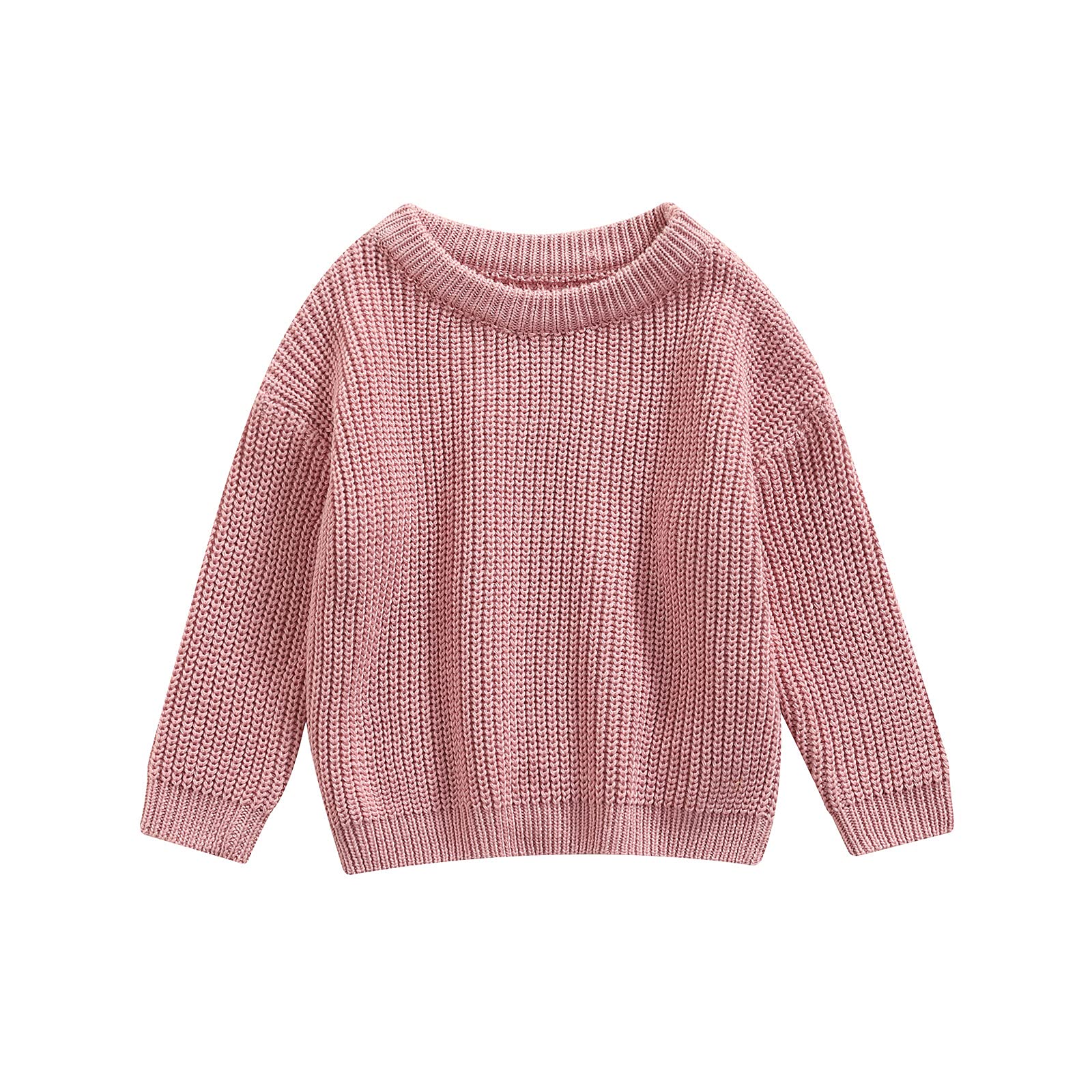 Infant Toddler Baby Girl Boy Knit Sweater Pullover Sweatshirt Long Sleeve Shirt Tops Knitted Fall Winter Clothes (Rose Pink, 6-9