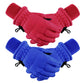 2 Pairs Kids Winter Ski Gloves Waterproof Warm Snow Mittens Full Finger Gloves For Toddlers Infants (Red, Royal Blue, 1-3 Years)