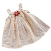Picksparrow Girls Cotton Frock/Traditional KneeLength Dress/Kerala Kasavu Dress (StripesU Neck) (36 Months), Gold