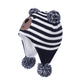 Langzhen Toddler Kids Infant Winter Hat,Earflap Knit Warm Cap Fleece Lined Beanie For Baby Boys (Bear -Navy Stripe, S(46-48Cm/18