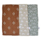 Mebie Baby Burp Cloths, Woods Print 3-Pack, Muslin Burp Cloth Set for Spit Up, Drool, and More, Boho Burp Cloths for Baby Boy an