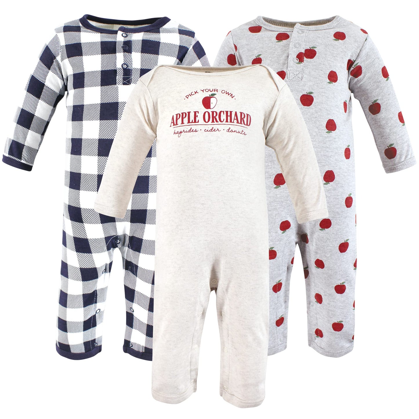 Hudson Baby Unisex Baby Cotton Coveralls, Apple Orchard, 9-12 Months