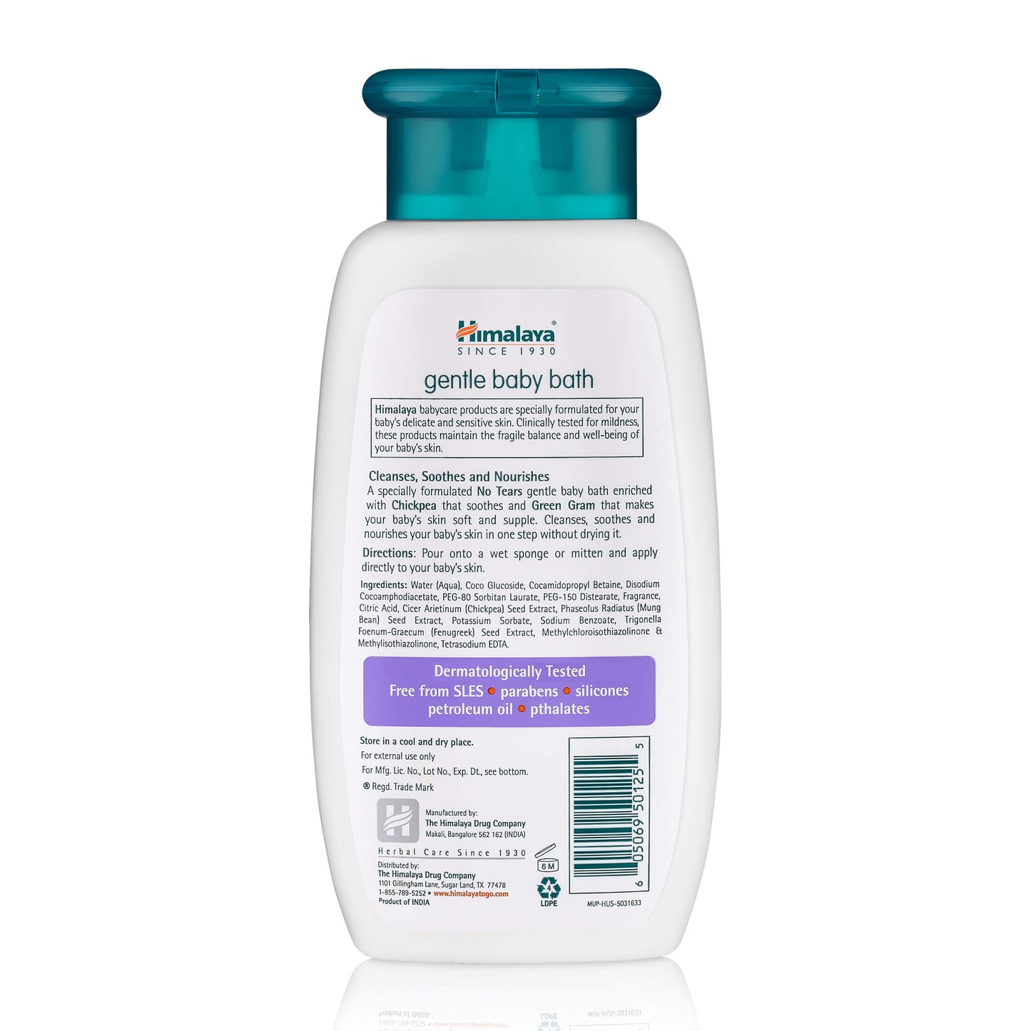 Himalaya Gentle Baby Bath, Gentle, Non-Irritating Cleanser For Nourishing Your Babys Skin, 6.76 Oz