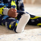 Gerber Baby Boys' Toddler Loose Fit Flame Resistant Fleece Footed Pajamas 2-Pack, Blue Dinos, 3-6 Months