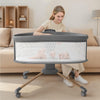 Electric Smart Soothing Baby Bassinet with 5 Rocking Speeds, 3 Timer Modes, 12 Soothing Musics, 3 Adjustable Heights, Breathable