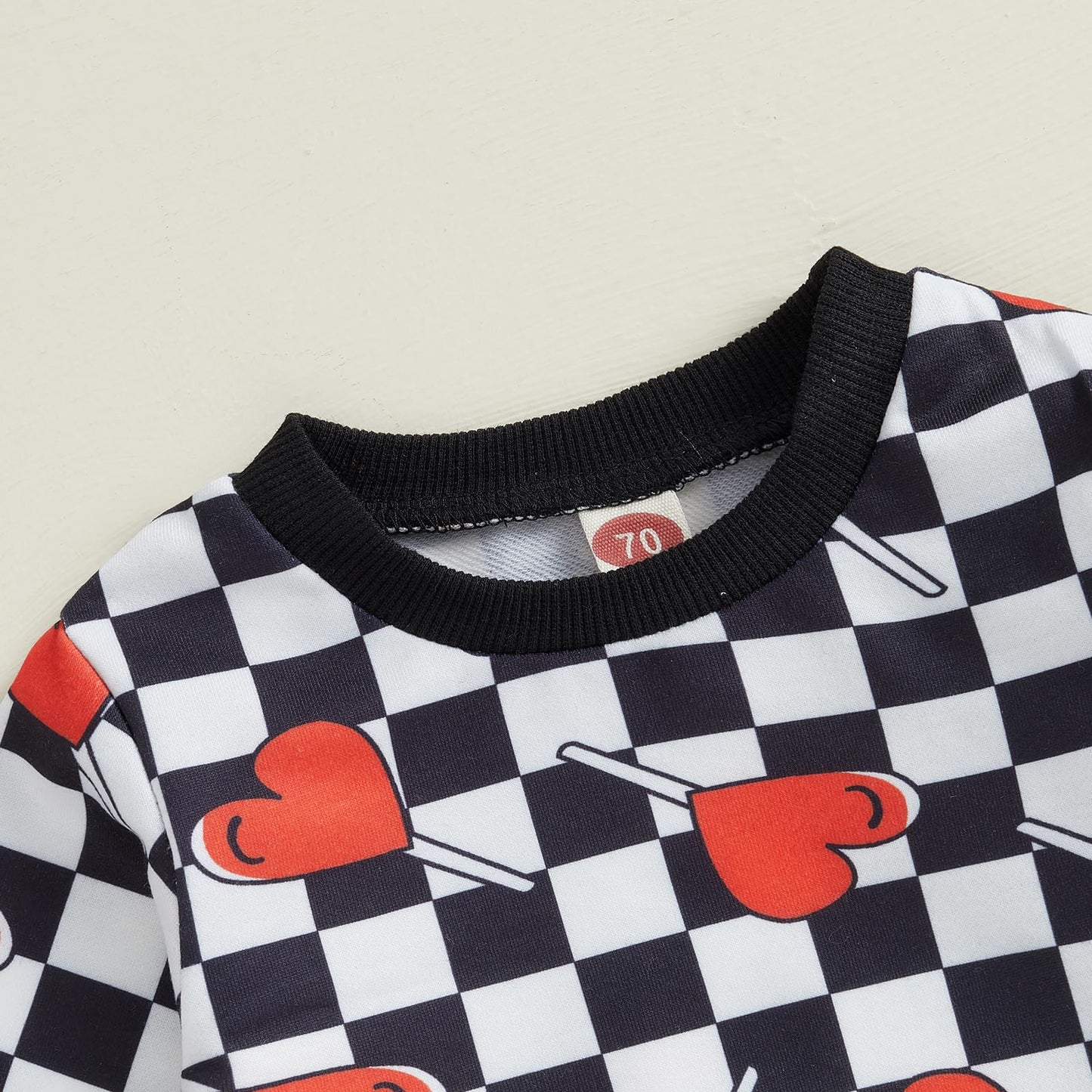 Baby Boy Valentines Day Outfit Letter Print Crewneck Sweatshirt Tops Pants Cute Valentines Day Baby Boy Outfit Clothes (A-Black