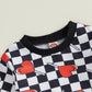 Toddler Boy Valentines Day Outfit Letter Print Crewneck Sweatshirt Tops Pants Cute Valentines Day Baby Boy Outfit Clothes (A-Bla