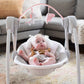 Ingenuity Comfort 2 Go Compact Portable 6-Speed Cushioned Baby Swing With Music, Folds Easy, 0-9 Months 6-20 Lbs (Pink Flora The