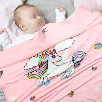 MOM CARE Fleece Winter Blanket for Newborn Baby Super Soft Warm Fluffy Infant Blanket Cozy Single Layered Pack of 1 Pink