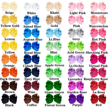 Oaoleer 40Pcs 4.5' Hair Bows Clips Grosgrain Ribbon Bows Hair Alligator Clips Hair Barrettes Hair Accessories For Baby Girls In