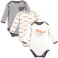 Touched By Nature Baby Organic Cotton Long-Sleeve Bodysuits, Fox, Preemie