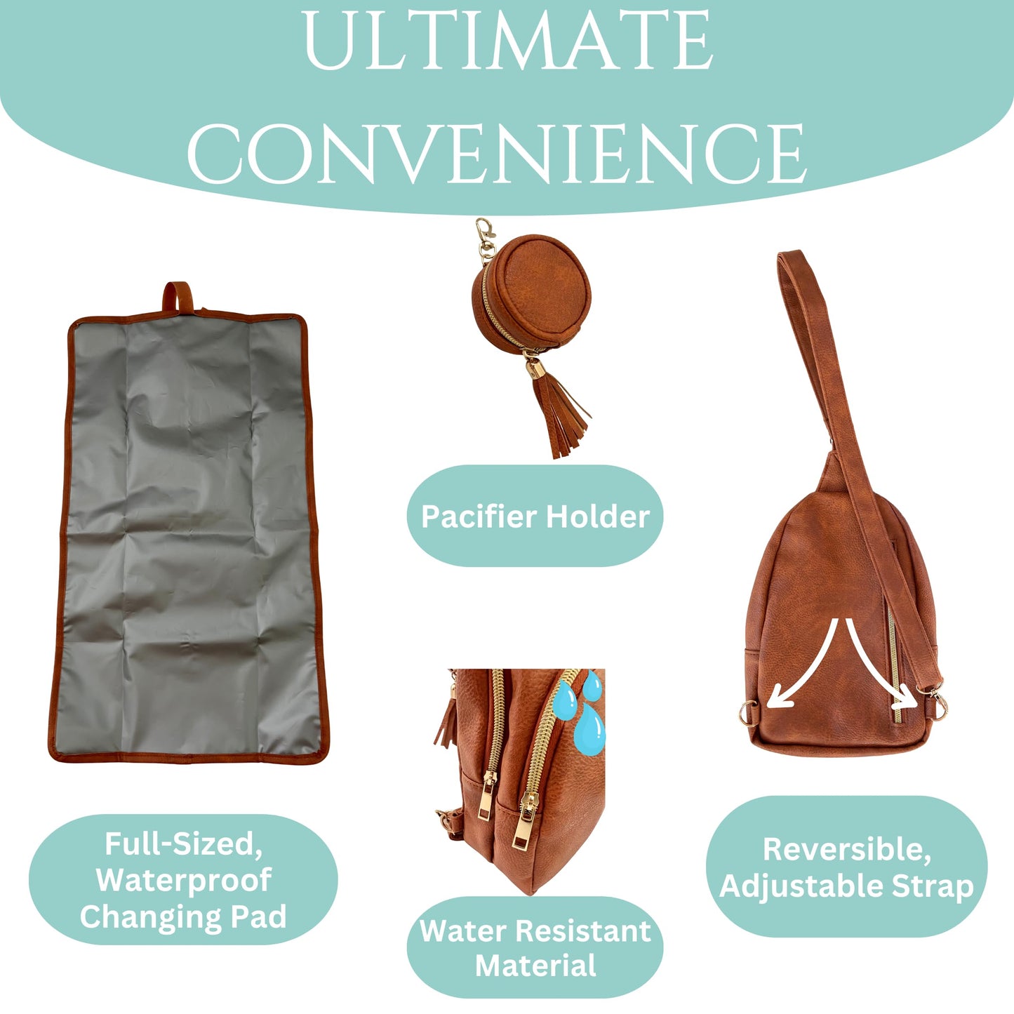 Purple Finch Mini Sling Crossbody Diaper Bag Backpack
