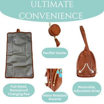 Purple Finch Mini Sling Crossbody Diaper Bag Backpack