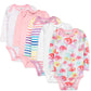 Honestbaby 5-Pack Organic Cotton Long Sleeve Bodysuits, Rose Blossom, 18 Months