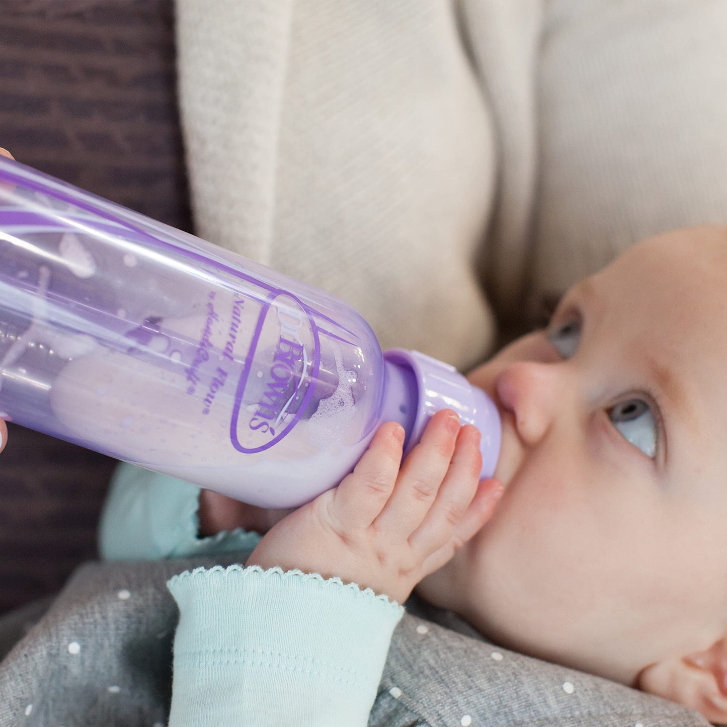 Dr. Browns Natural Flow Anti-Colic Options+ Narrow Baby Bottles 8 Oz/250 Ml, With Level 1 Slow Flow Nipple, 3 Pack, 0M+ Purple