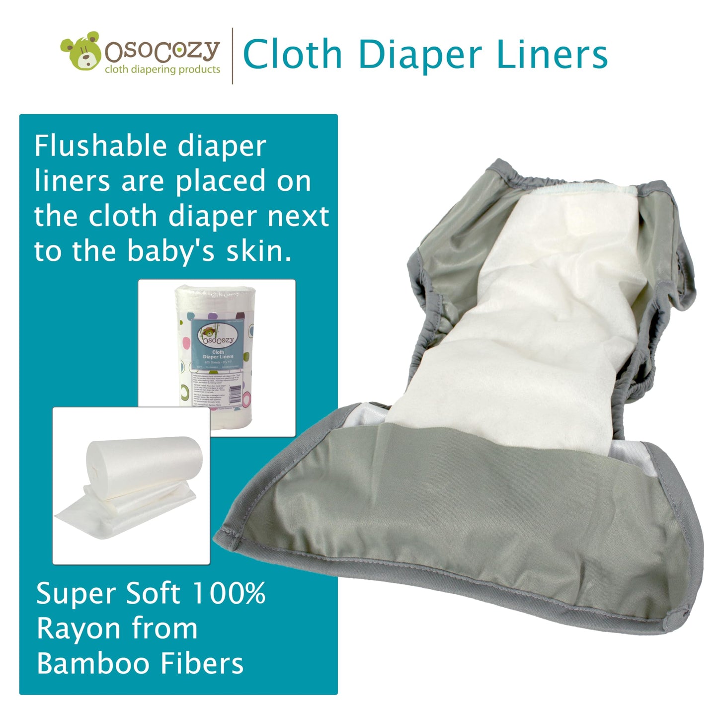 OsoCozy Flushable Diaper Liners - Make Cloth Diapering Convenient with Easy, Quick, Cloth Diaper Liners - Super Soft and Gentle