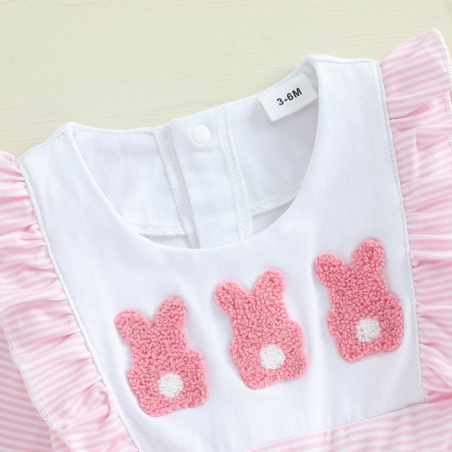 Mlpeerw My First Valentines Day Baby Girl Outfit Newborn Heart Smocked Bubble Romper Bodysuit Cute Valentines Day Clothes (Easte