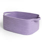 MEGASKET Purple Woven Basket, 13.5    x 10    x 6    Purple Empty Gift Basket to Fill, Decorative Cotton Rope Storage Bin for Or