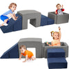 LFCREATOR Foam Kids Climbing Toy Indoor with Soft Fabric,7 PCS Climb and Crawl Activity Playset,Foam Climbing Toys for Toddlers 