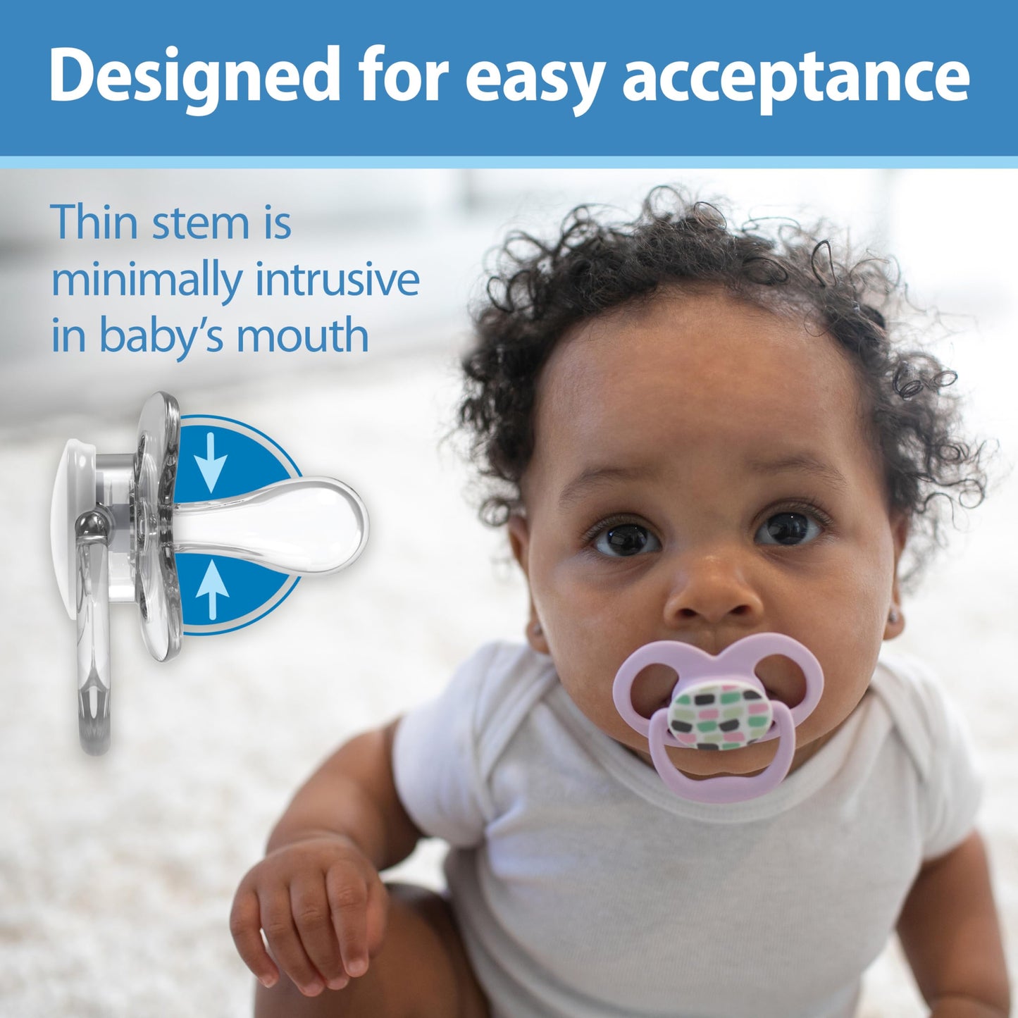 Dr. Brown'S Advantage Baby Pacifiers, 6 -18 Month, Blue, 2 Count