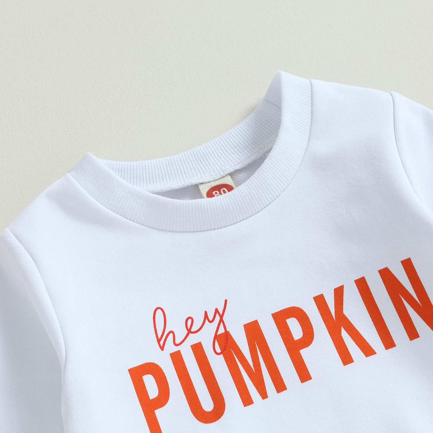 Wybzd Toddler Baby Girl Halloween Outfit Pumpkin Pie Crewneck Sweatshirt Shirt Top Bell-Bottom Pants Sets Cute Fall Clothes Pump