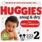 Huggies Size 2 Diapers, Snug & Dry Baby Diapers, Size 2 (12-18 Lbs), 222 Count (3 Packs Of 74), Packaging May Vary
