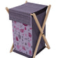 Bacati Owls Girls Cotton Hamper, Pink/Grey