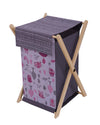 Bacati Owls Girls Cotton Hamper, Pink/Grey