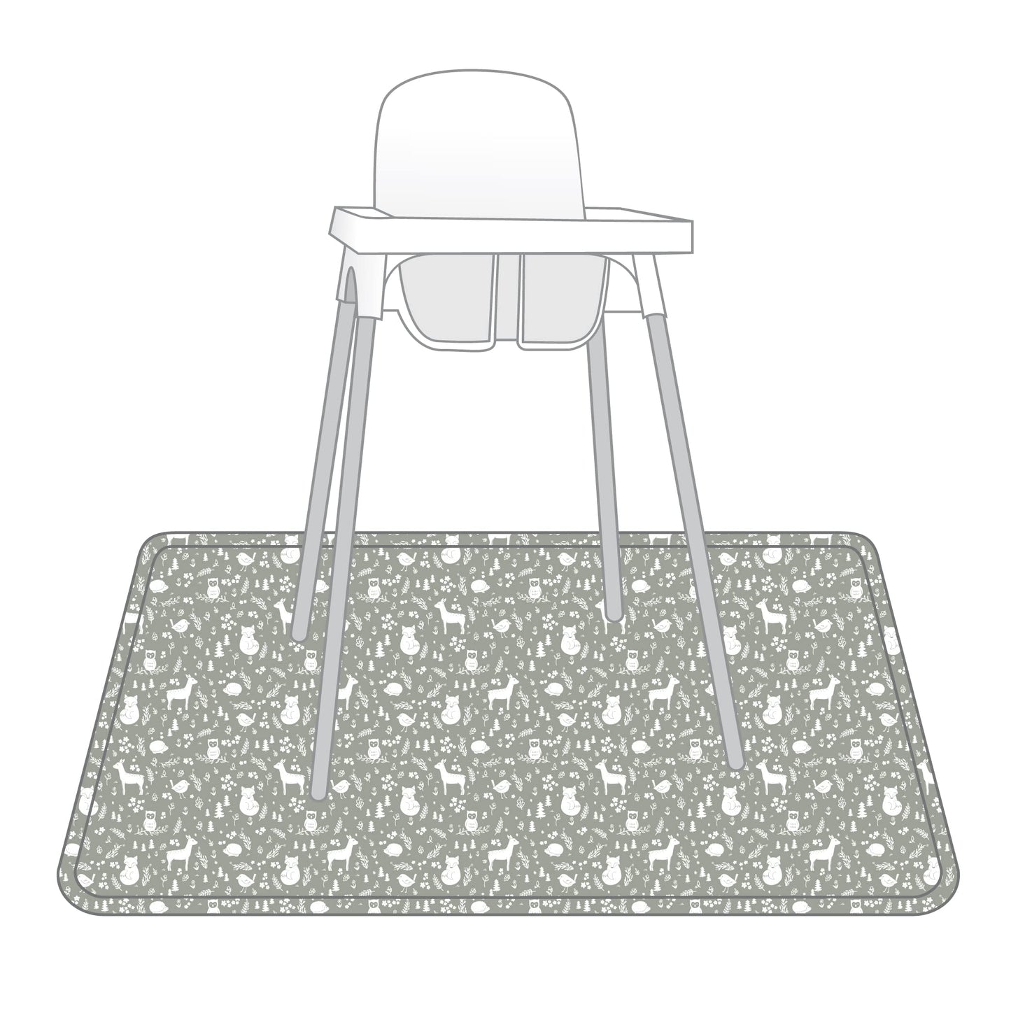 Bapronbaby Forest Friends Splash Mat - Waterproof Catch-All For Under High Chairs, Floors, Tables, Playtime Or Arts & Crafts - M