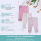 Spasilk Tapered Pants, Girls Cotton Pants, 3 Pack, Pink Dots, 18 Months