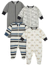 Onesies Brand Baby Boys 4-Pack 'N Play Footies And Toddler Sleepers, Tiger Blue, 3-6 Months Us
