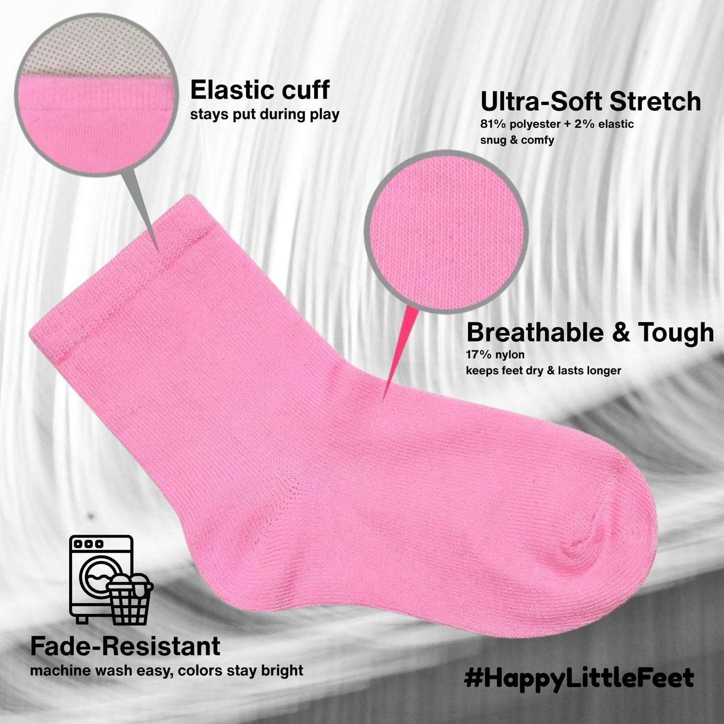 Gentaby Kids Socks,Crew Socks Newborn/Toddler For Children Boys Girls Cozy Athletic Socks, 24Pairs,4-7T