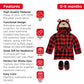 Rising Star Baby Robe - Plaid Bear Baby Bathrobe Towel & Slippers - Bath Robe Spa Set - Best Shower For Boys