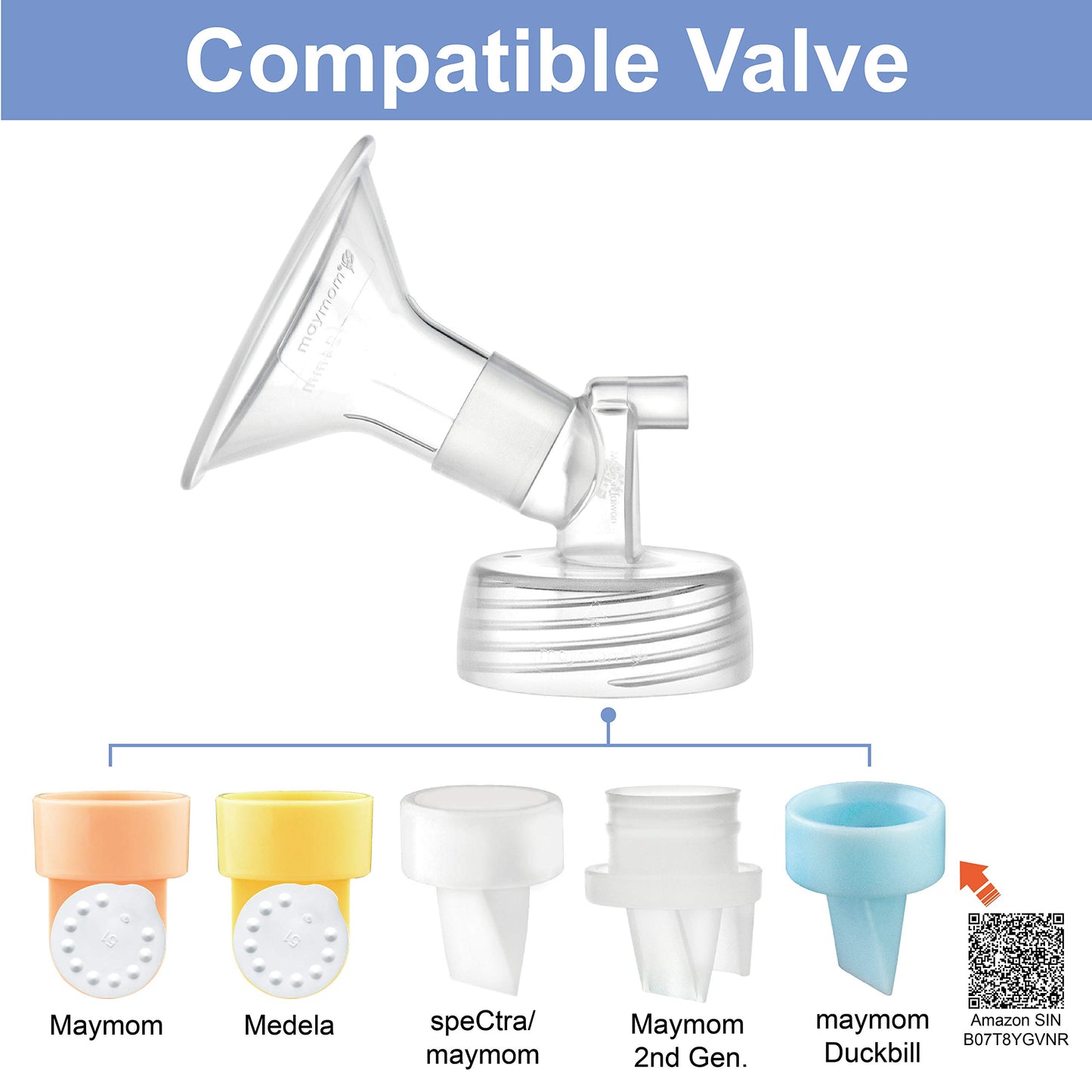 Maymom Pump Parts Work With Spectra S2 Spectra S1, 19Mm Flange Valve Tube Bottle Backflow Protector, Not Original Spectra S2 Acc