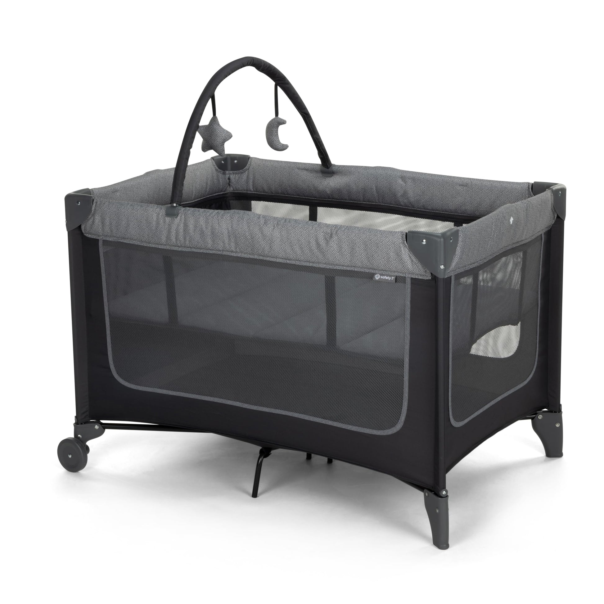Safety 1st Basic 2-in-1 Play Yard with Bassinet, Gray
